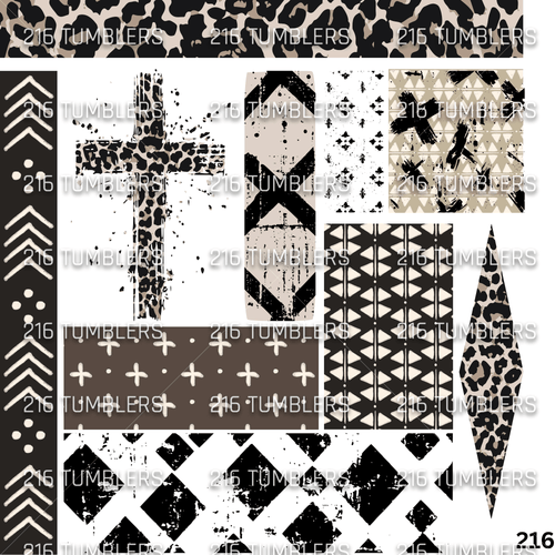 1140 MIXED MEDIA CROSS - UVDTF - 216 Tumblers