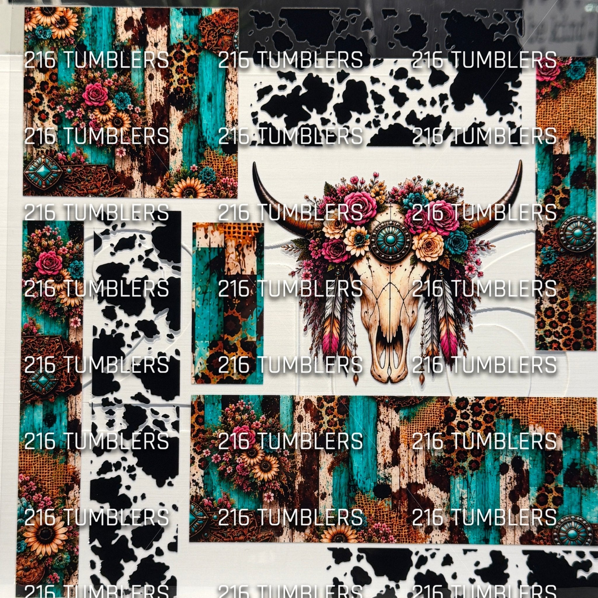 1141 WESTERN BULL MIXED MEDIA UVDTF WRAP - 216 Tumblers