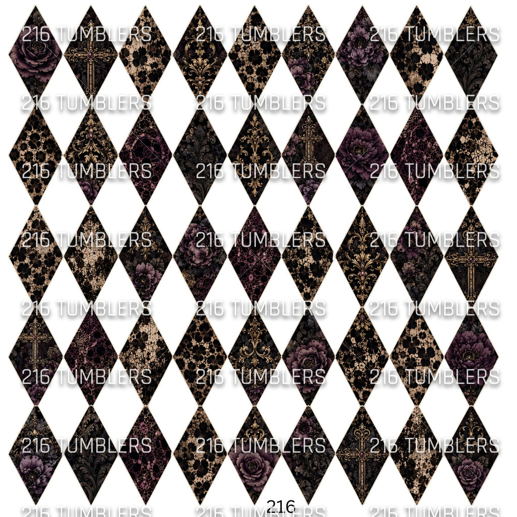 1147 DARK LEOPARD DESIGNED ARGYLE (ON GREY BLANKET) - 216 Tumblers