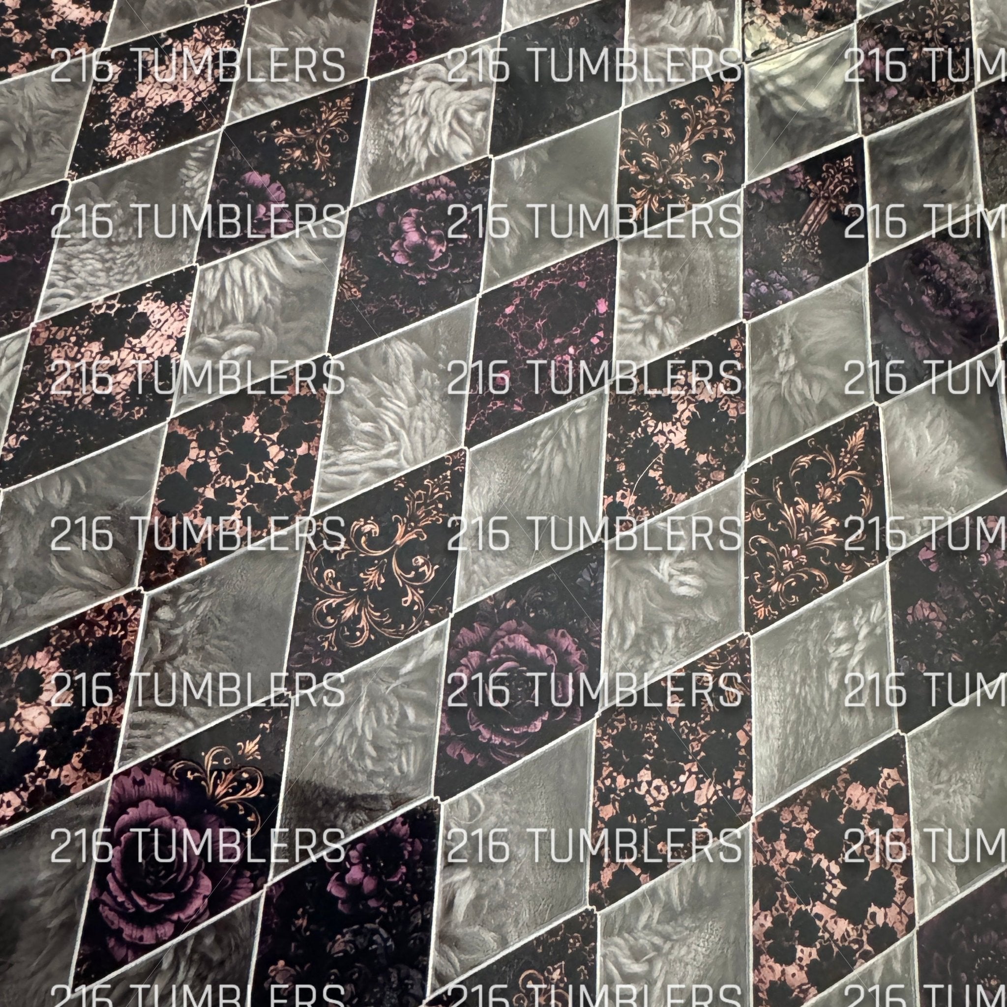 1147 DARK LEOPARD DESIGNED ARGYLE (ON GREY BLANKET) - 216 Tumblers