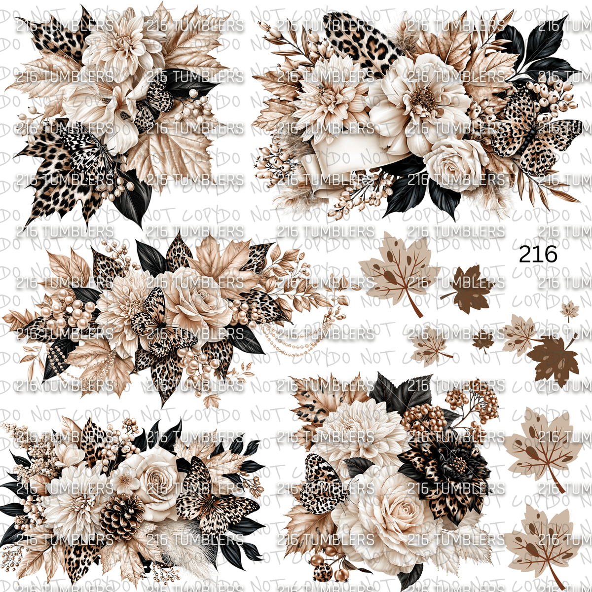 1156 SOFT FLORALS - 216 Tumblers