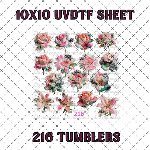1162 GRAFFITI FLOWERS - 216 Tumblers
