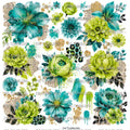 1170 LIME GREEN FLORAL AND NEWSPAPER - 216 Tumblers