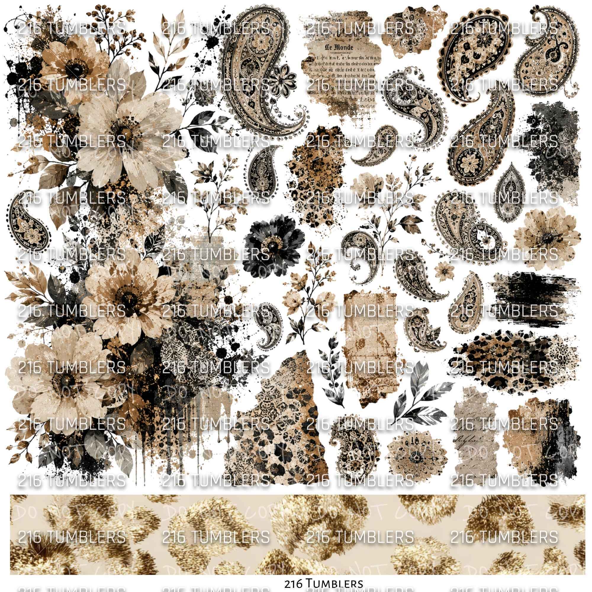 1176 PAISLEY - 216 Tumblers