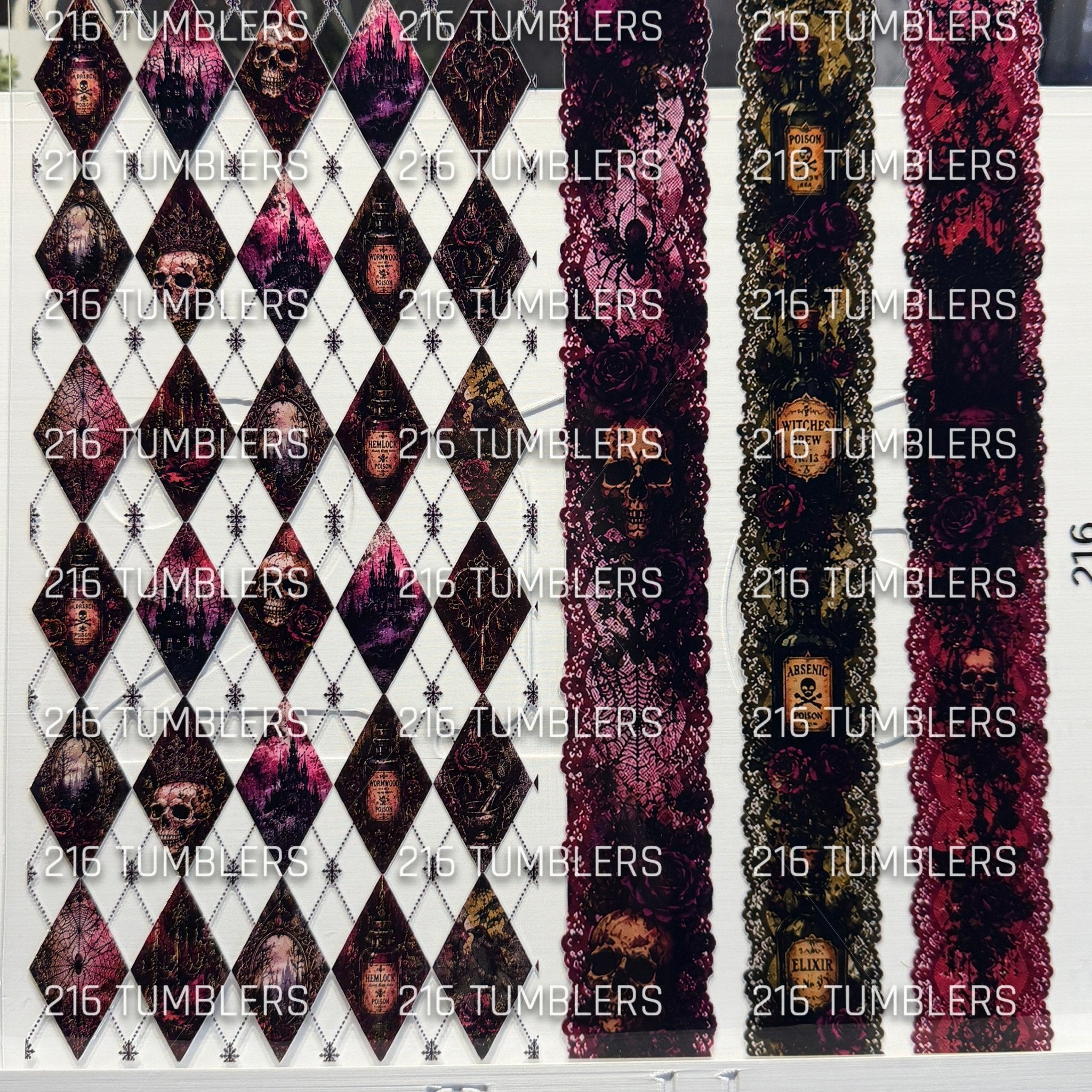 1183 GOTHIC ARGYLE/LACE/SPOOKY - 216 Tumblers