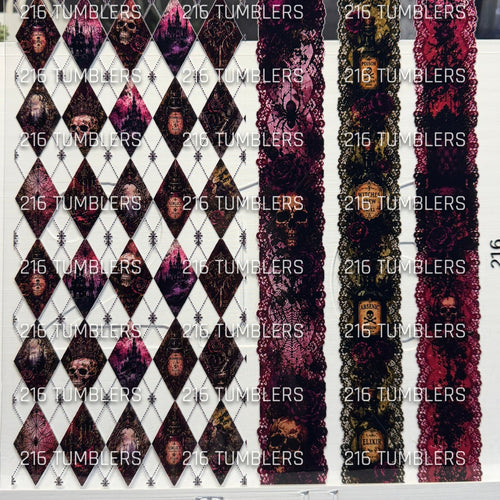 1183 GOTHIC ARGYLE/LACE/SPOOKY - 216 Tumblers