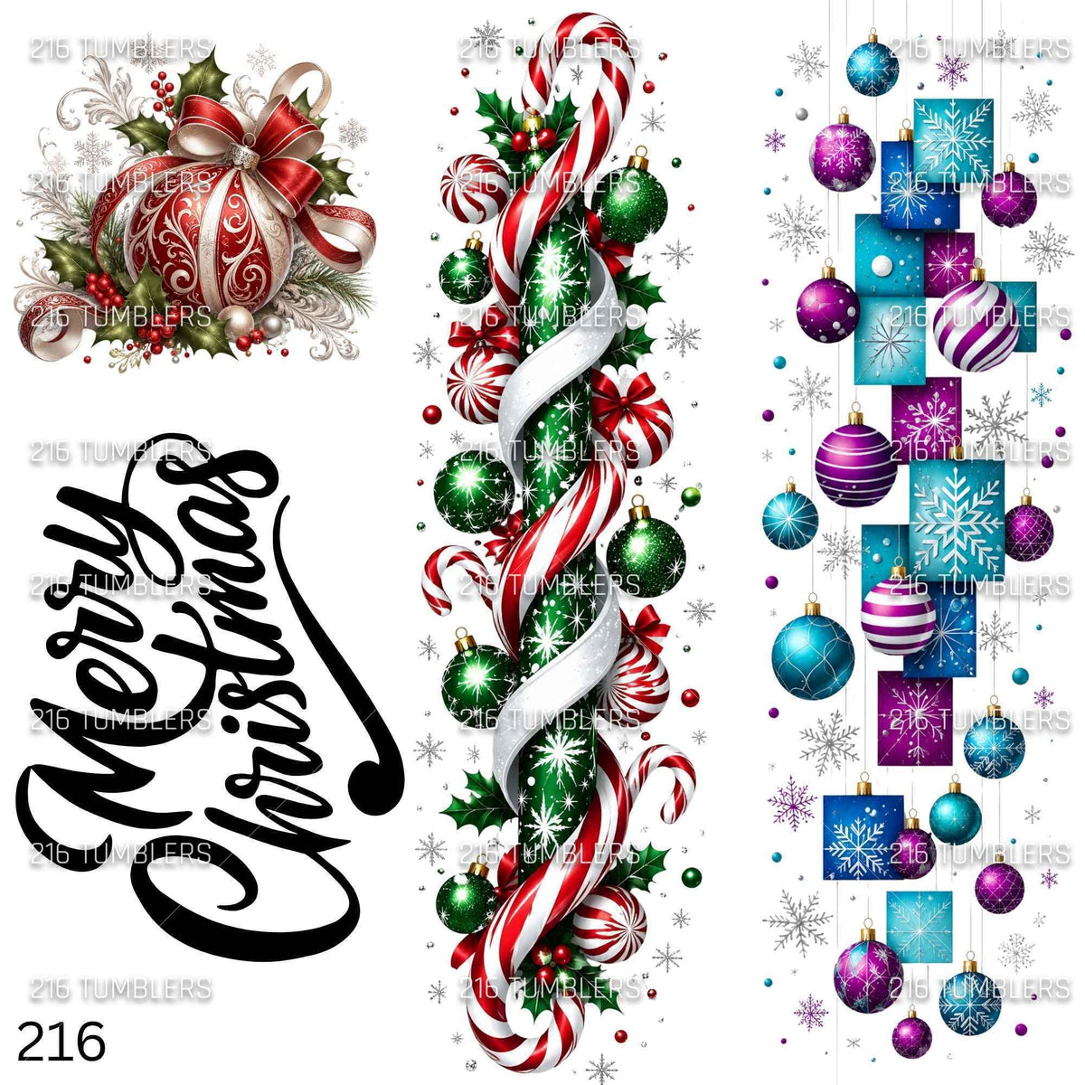 1185 CHRISTMAS TIME - 216 Tumblers