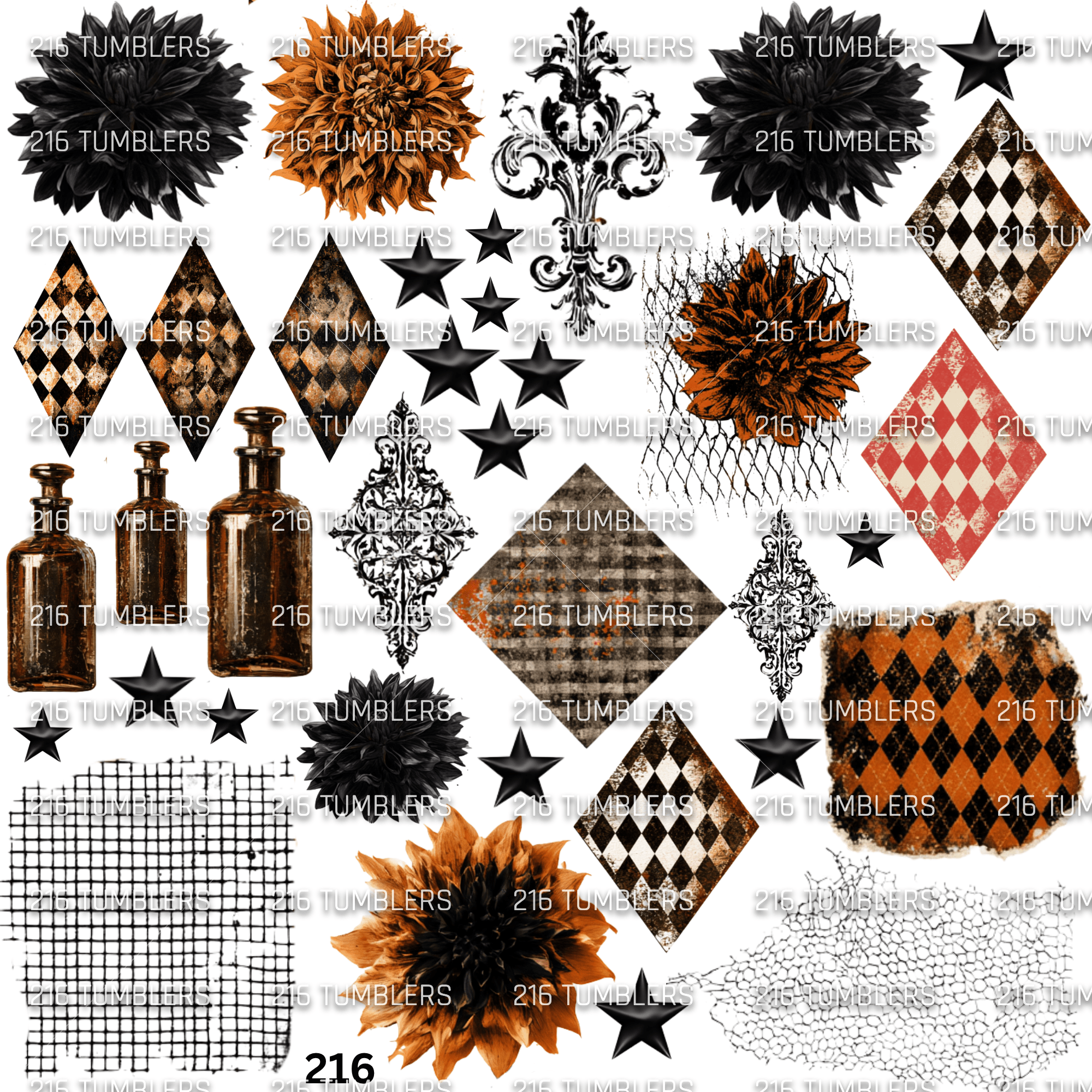 1187 HALLOW SHEET - 216 Tumblers