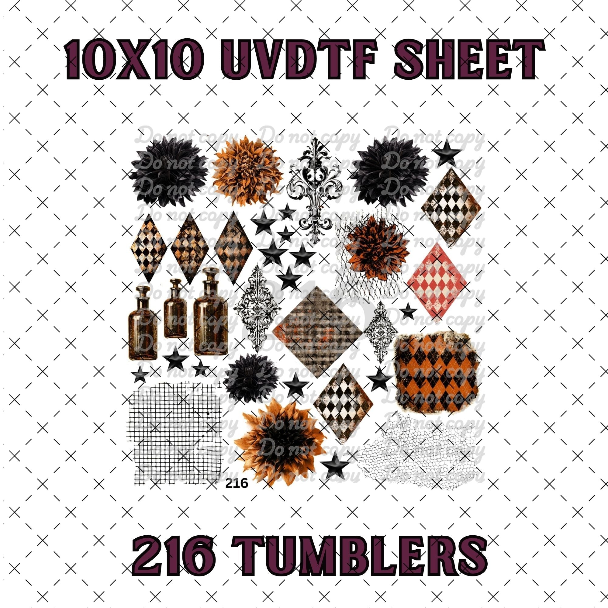 1187 HALLOW SHEET - 216 Tumblers