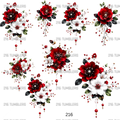 1191 RED N WHITE FLOWERS - 216 Tumblers
