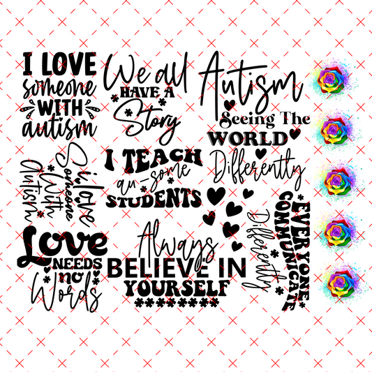 20 -207 AUTISIM DECAL SHEET