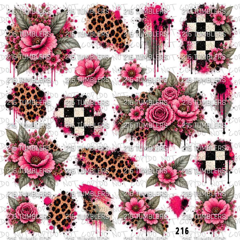 1207 CHECKER LEOPARD GRUNGE PATCHES - 216 Tumblers