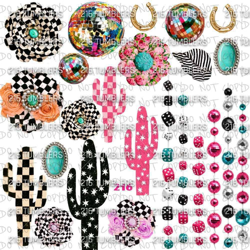 1215 NEW AGE WESTERN DISCO BALL - 216 Tumblers