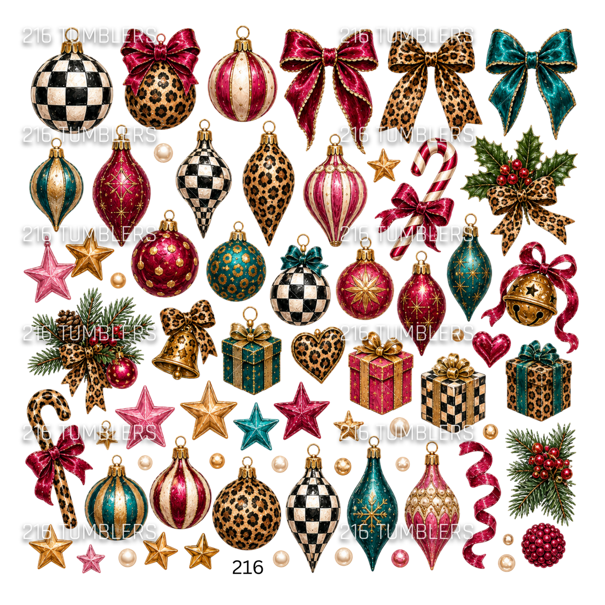 1221 ORNAMENTS - 216 Tumblers