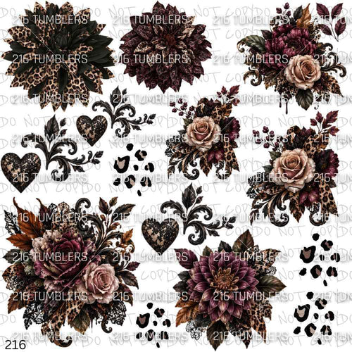 1229 BEAUTY IN DARKNESS FLORALS - 216 Tumblers