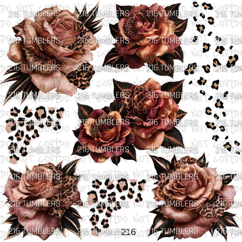 1231 LEOPARD FLORAL - 216 Tumblers