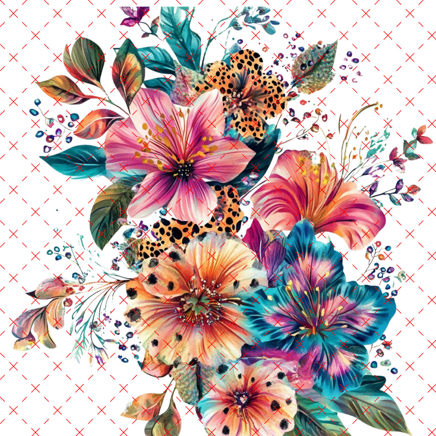 10X10 -52  TUMBLER FLORAL WRAP