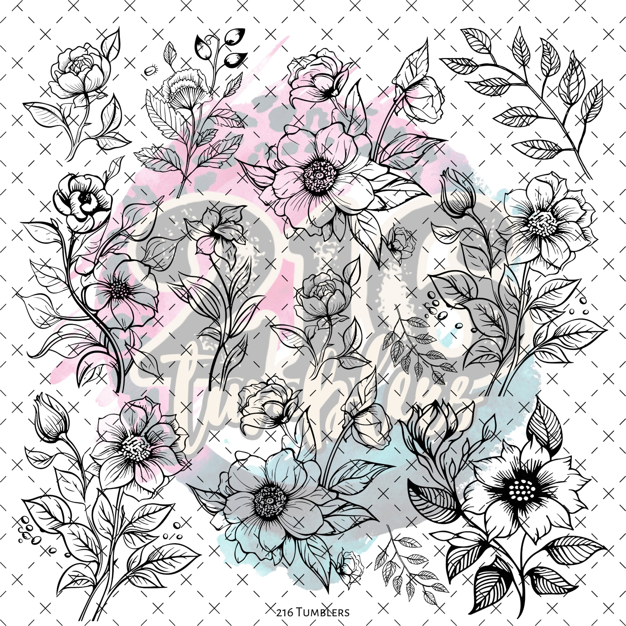 10X10- 131 Spring Garden Outline