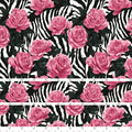 798 ZEBRA TIGER AND PINK ROSES