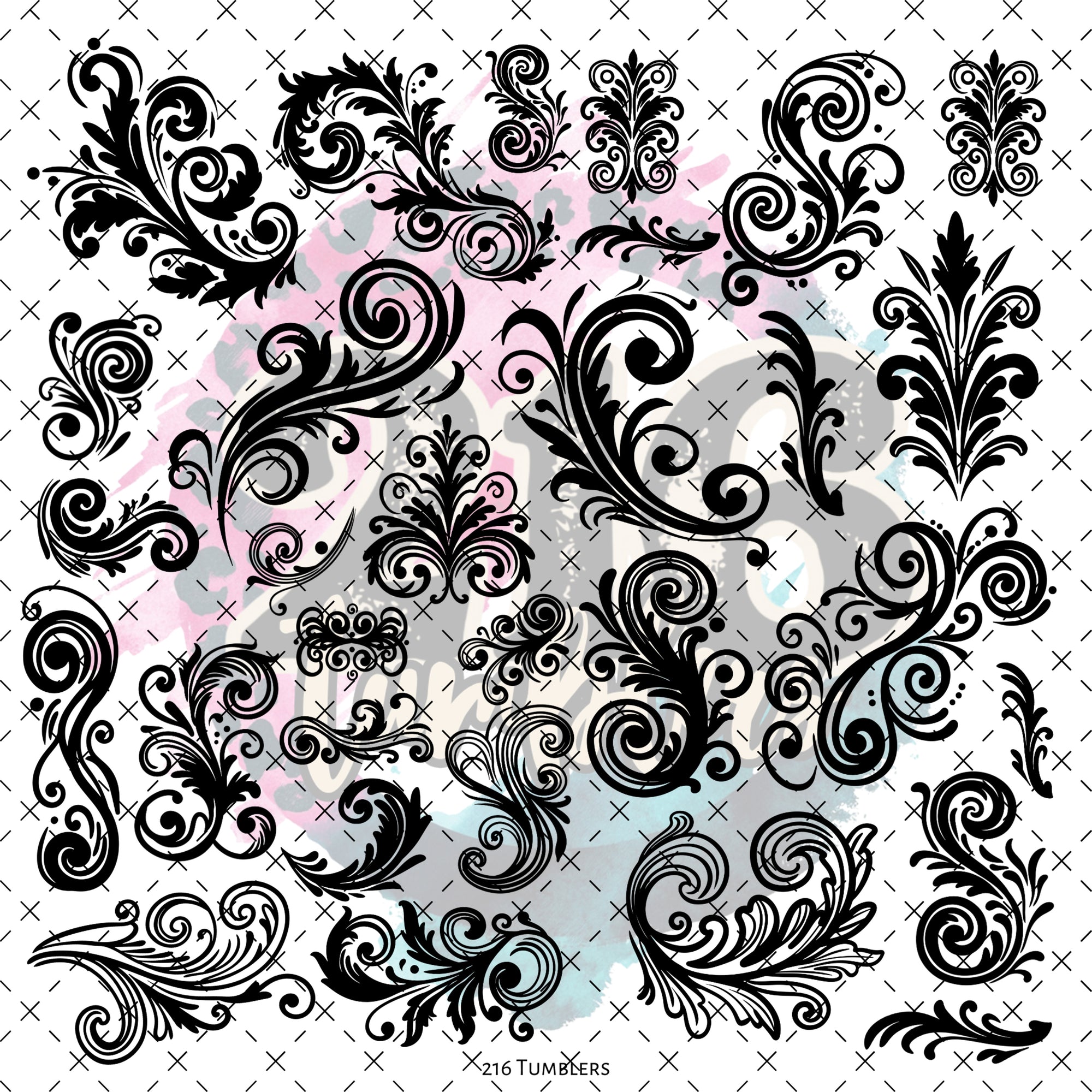 10X10- 143 Swirly Swirls