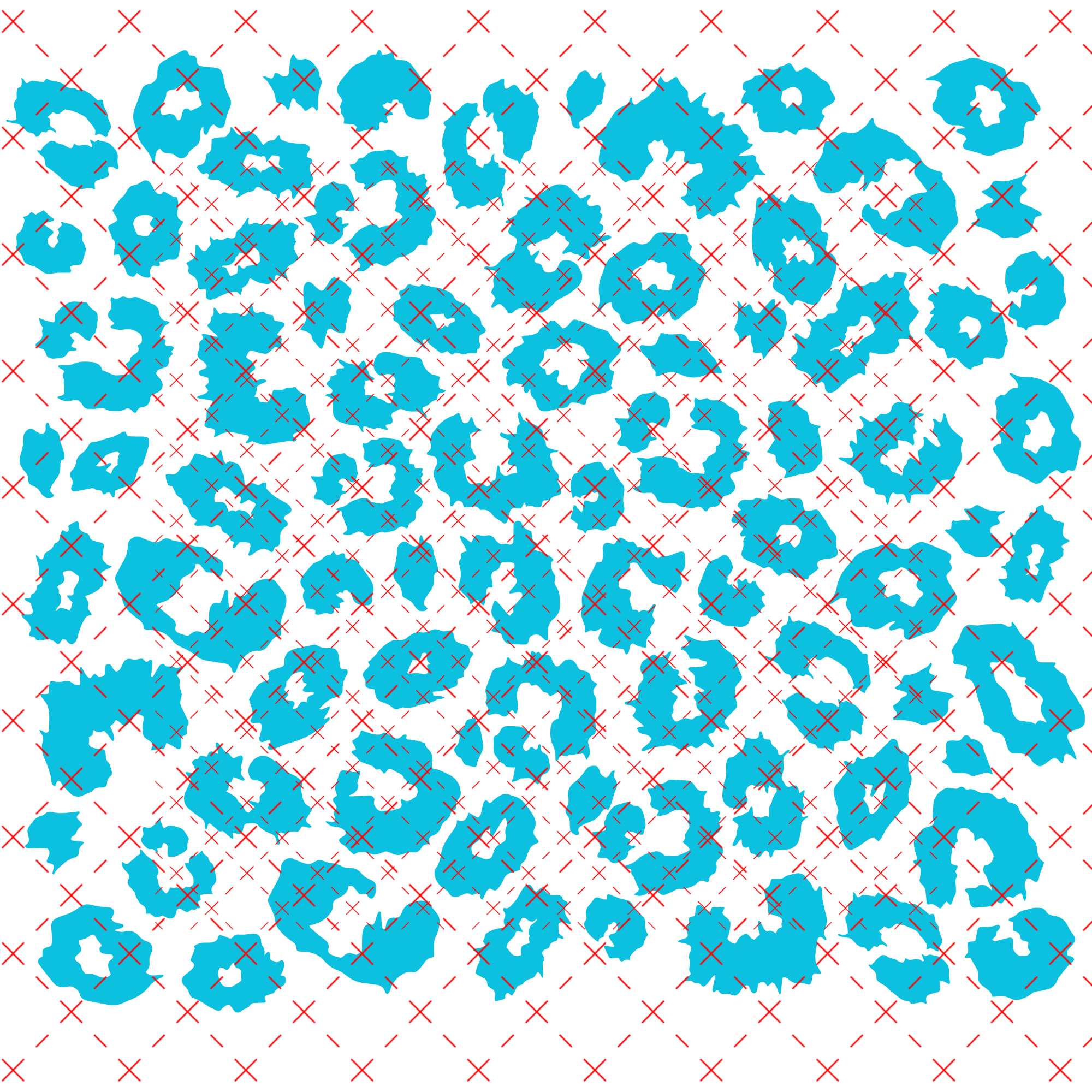 #10x10-58 Jagged Leopard TURQUOISE Big Sheet