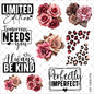10X10- 150 WORDS AND FLORAL W/LEOAPRD