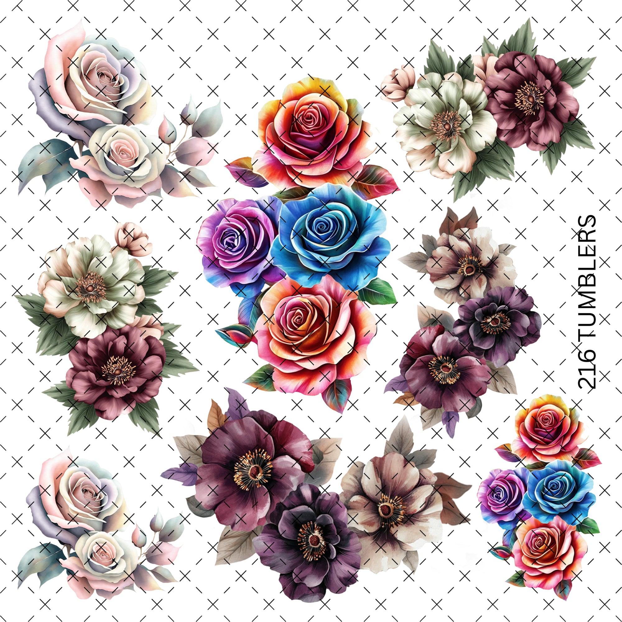 10X10- 154 RANDOM FLOWERS
