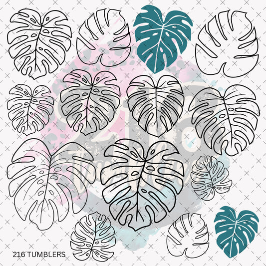 10X10- 158 MONSTERA OUTLINES