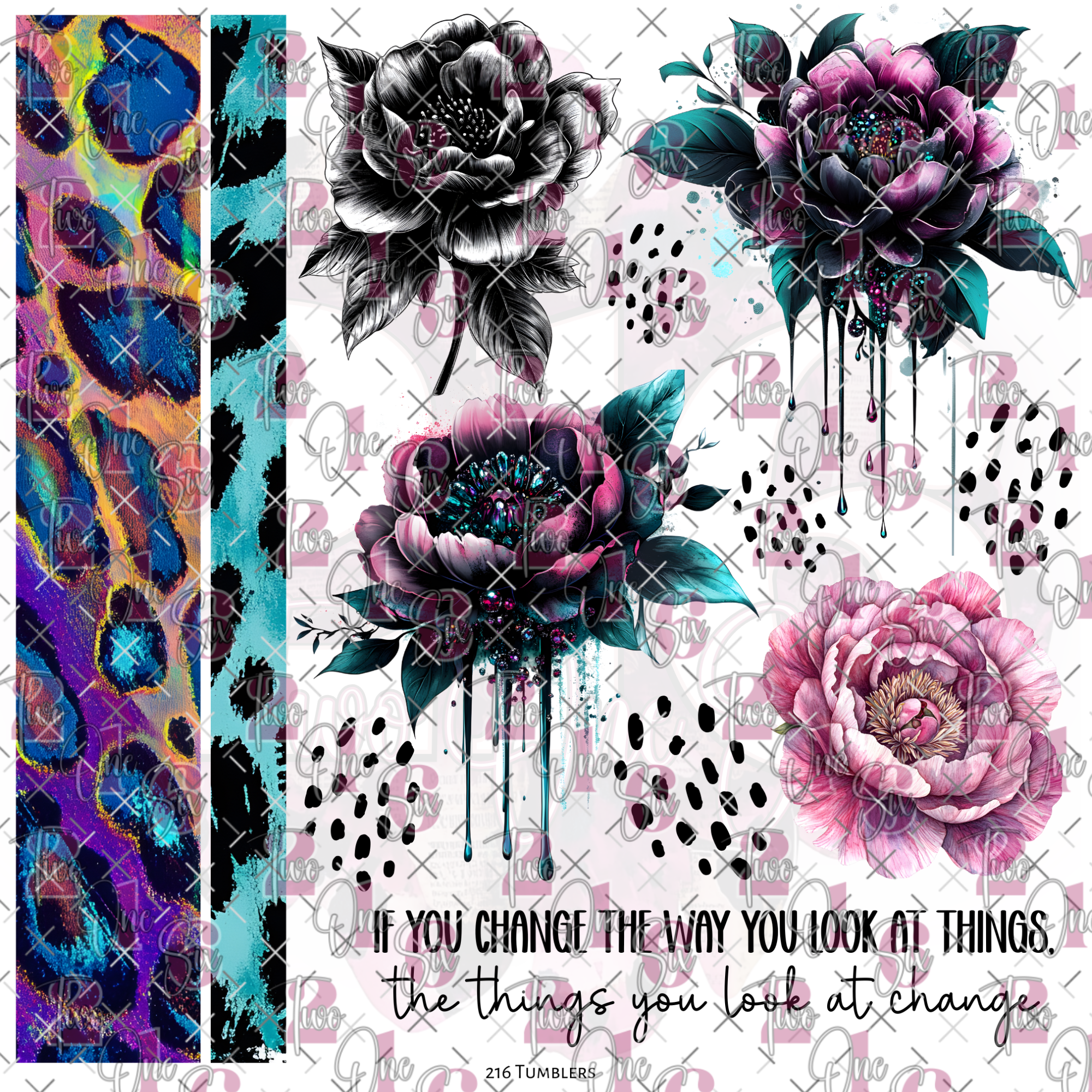 10X10- 193 FLOWERS & BANDS