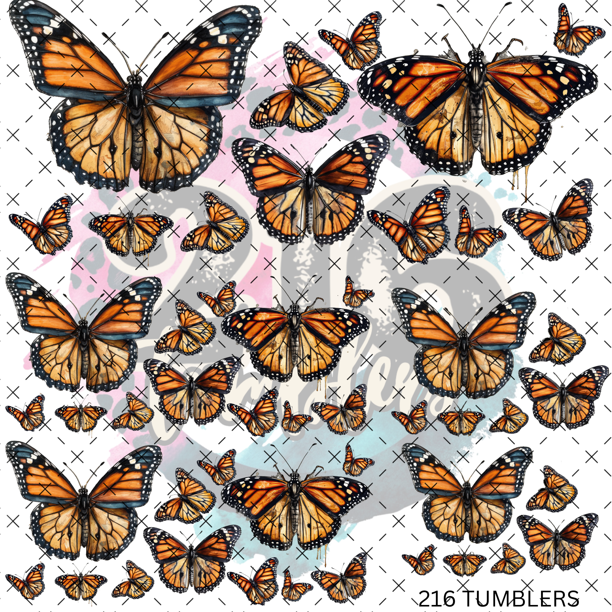 10X10 - 74 MONARCH BUTTERFLIES