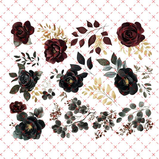 20 -205 FLOWER DECAL SHEET