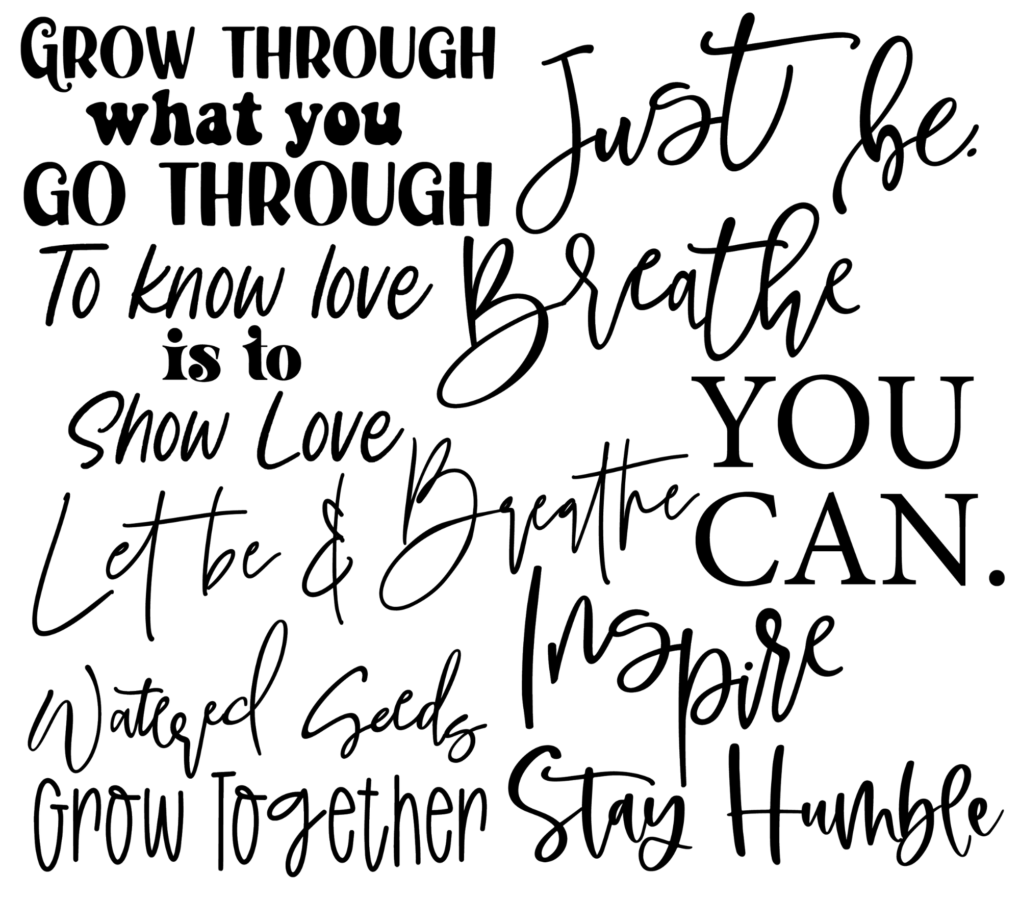 20 - 115 GST Inspired Words 1 - 216 Tumblers