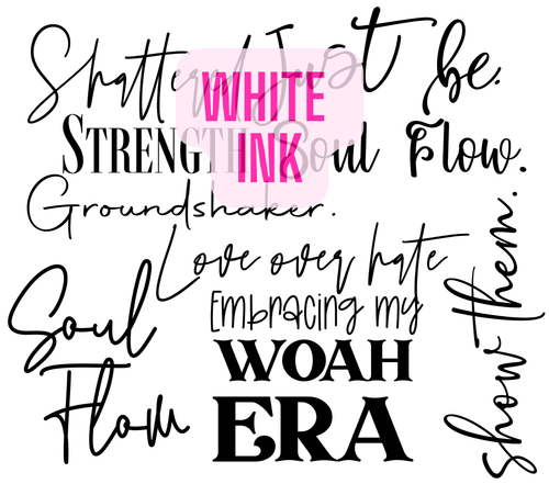 20 - 122 GST Words 2 White Ink - 216 Tumblers