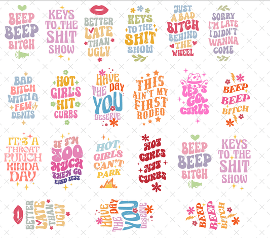 20 - 166 MOTEL KEY CHAIN SAYINGS LARGER SIZE - 216 Tumblers