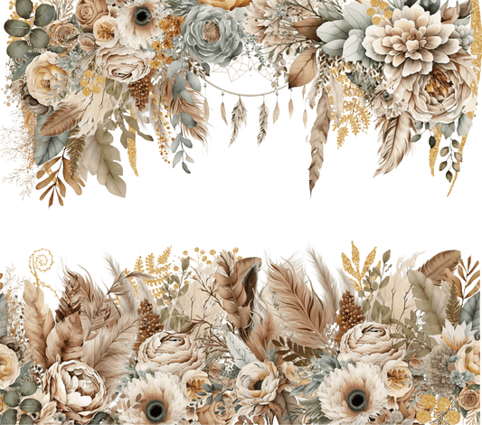 20 - 21 9.3x8.2 Boho Floral 20oz Wrap - 216 Tumblers