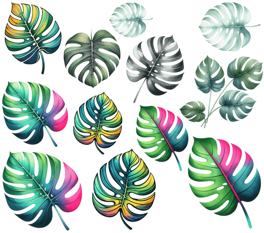 20 - 93 Colorful Monstera Leafs - 216 Tumblers