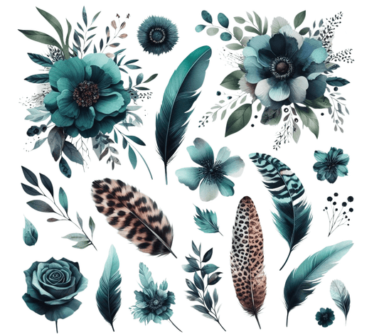 20 - 98 Wicked Shimmer Florals/Feathers - 216 Tumblers