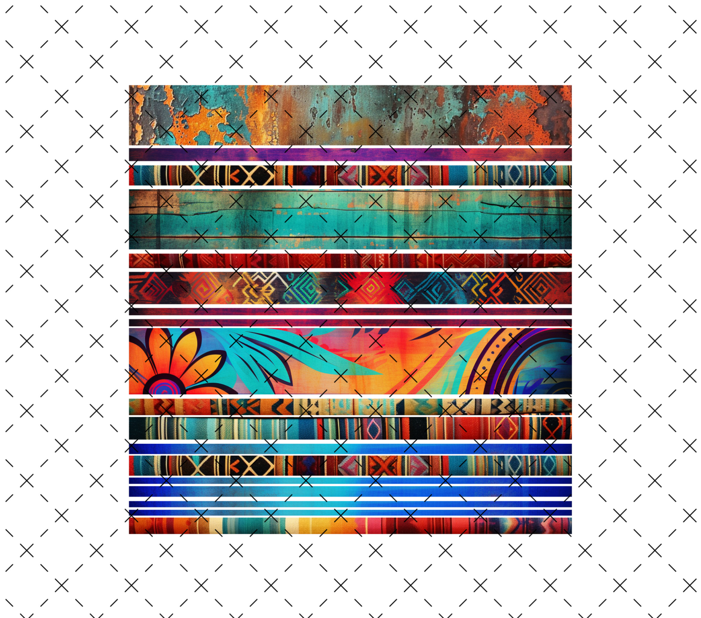 20 - 1 10X10 Rustic TIKI Western Bands