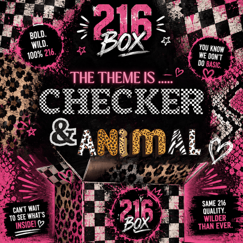 216 CHECKER & ANIMAL PRINT BOX - PREORDER* DO NOT ADD OTHER ITEMS TO CART - 216 Tumblers