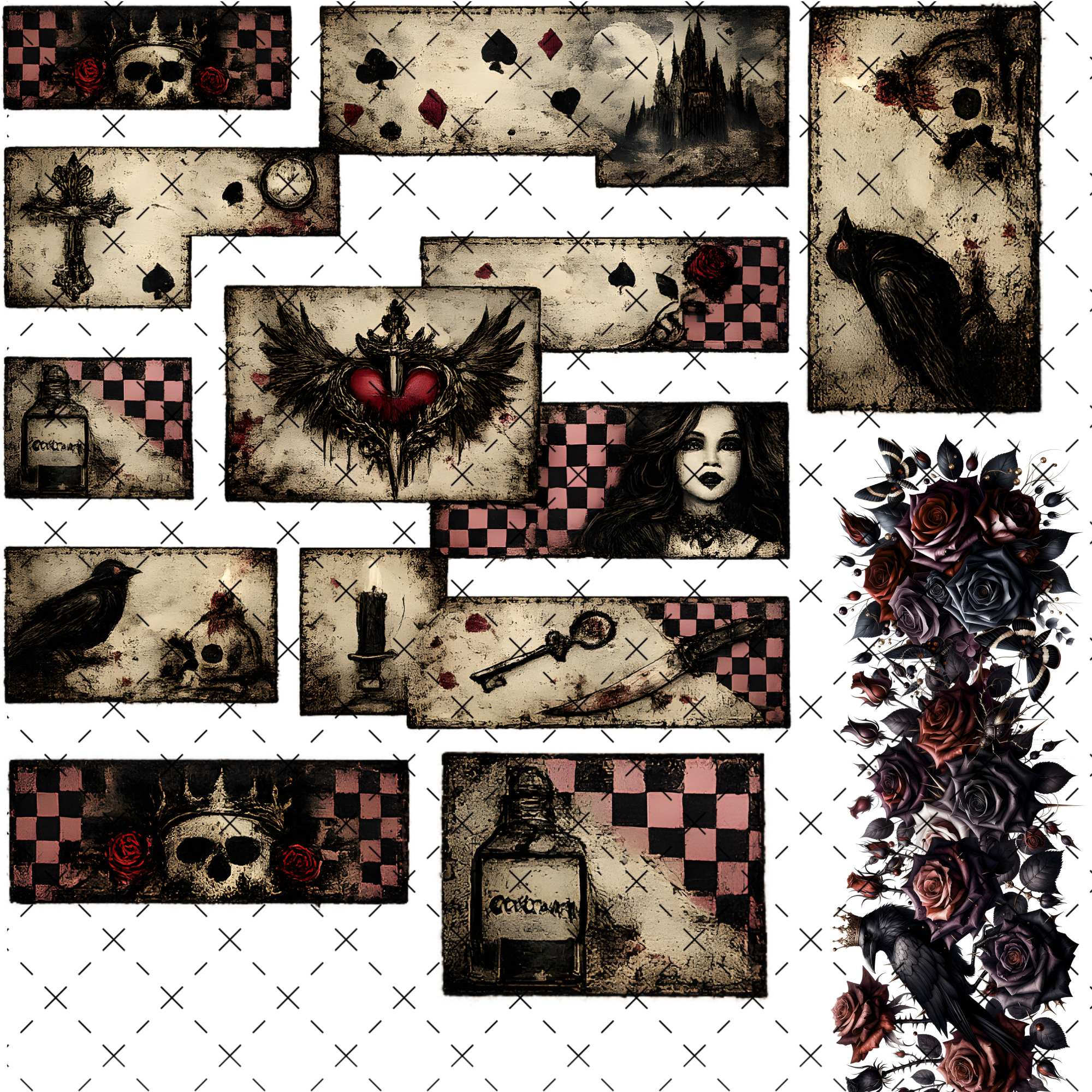 216 PRINT SHOP - 10X10 GOTHIC CHECKER - 216 Tumblers