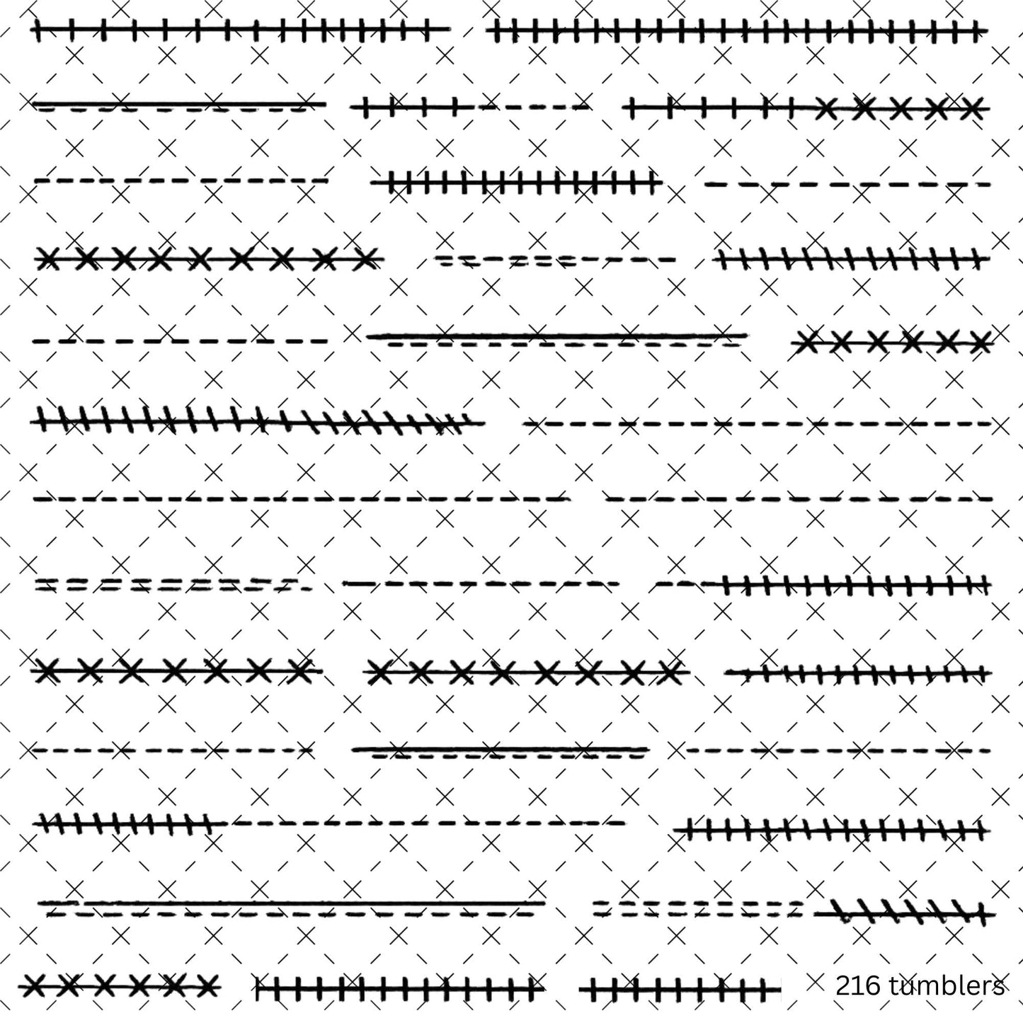 216 PRINT SHOP - 10X10 PATCHWORK LINES - 216 Tumblers