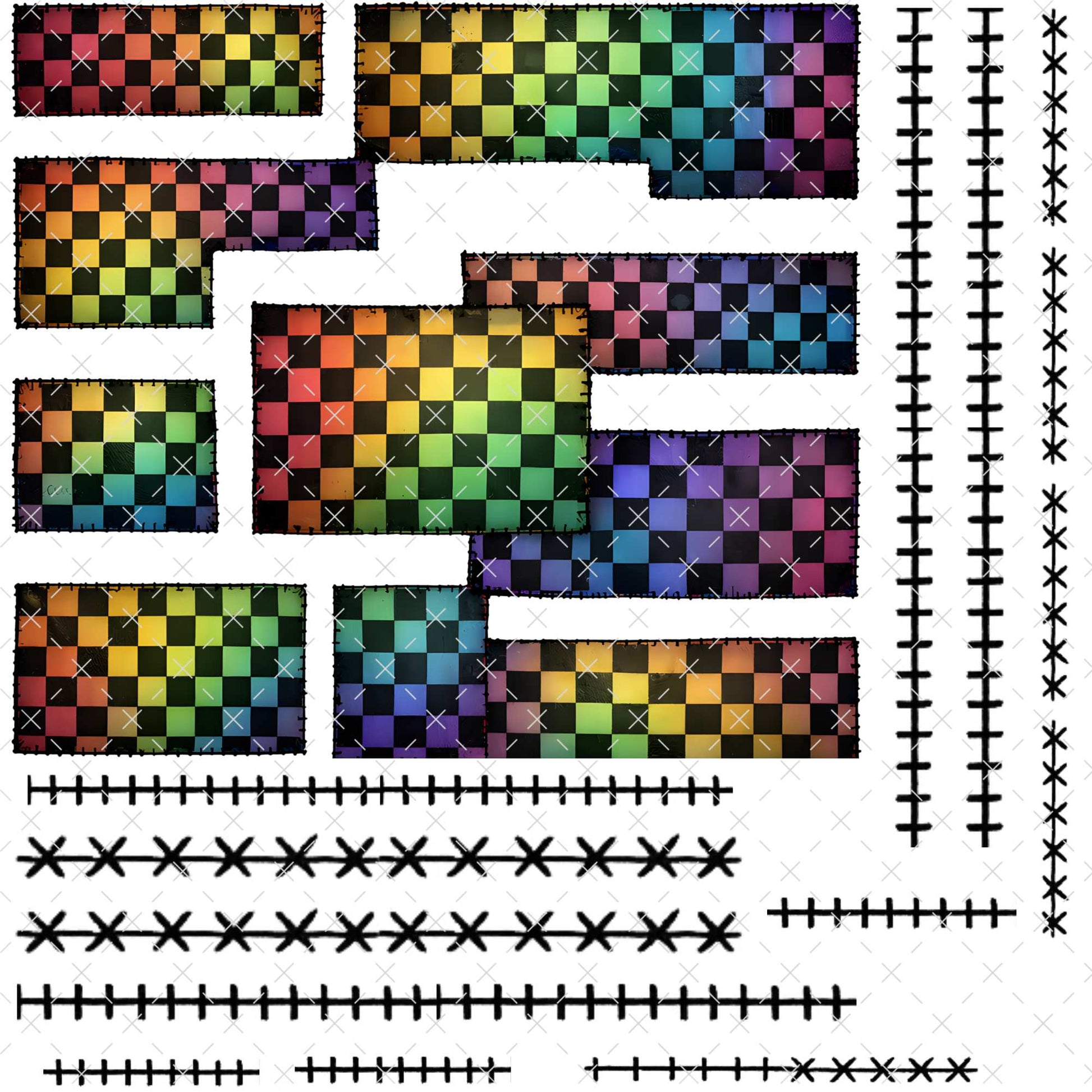 216 PRINT SHOP - 10X10 RAINBOW CHECKER - 216 Tumblers
