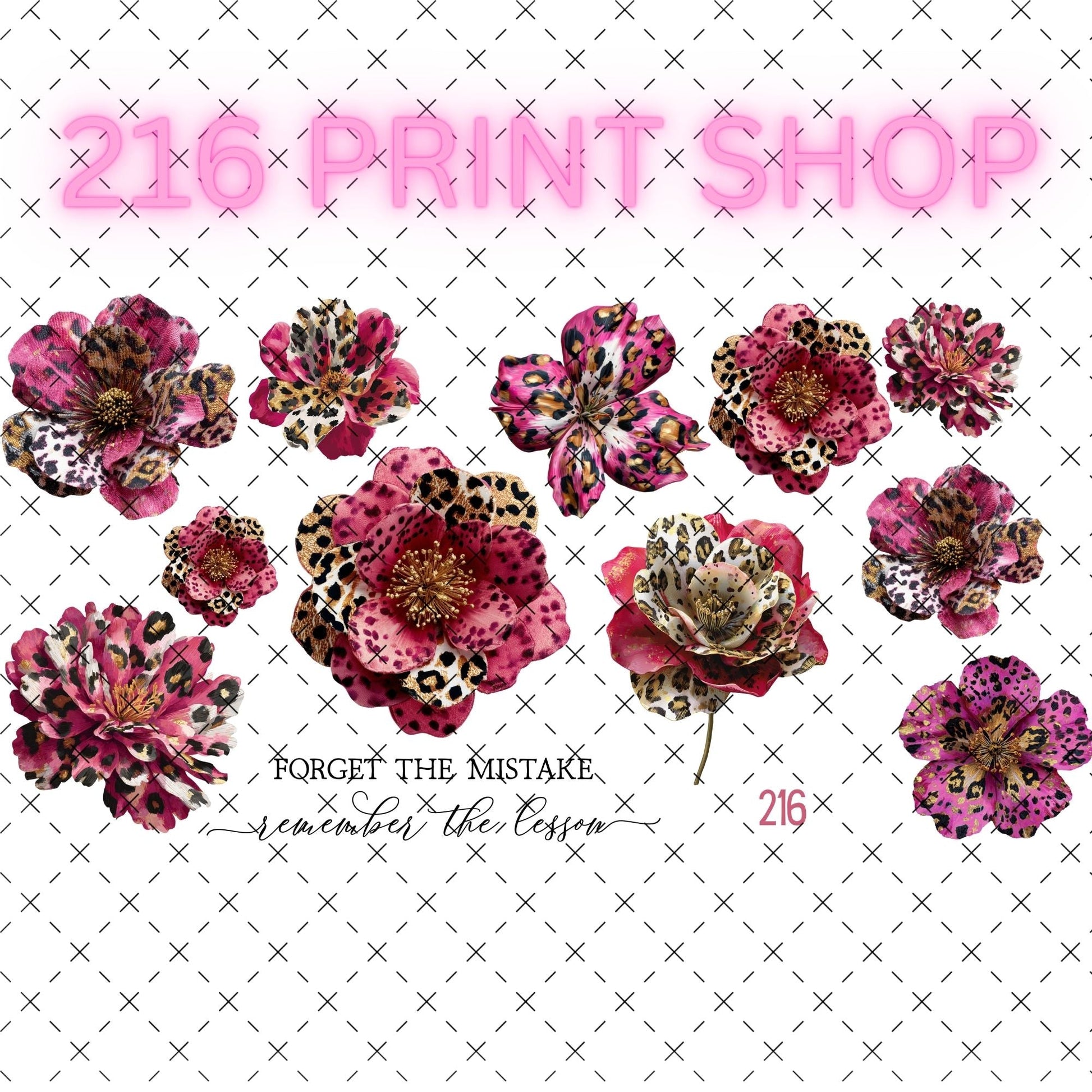 216 PRINT SHOP - 12X6 HALF SHEET PINK LEOPARD FLOWER - 216 Tumblers
