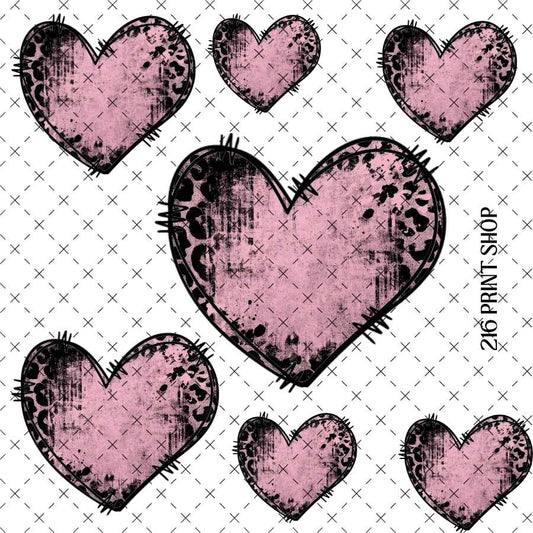 216 PRINT SHOP - MINI DECAL HEART SHEET 3X3 - 216 Tumblers