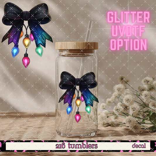 GLITTER UVDTF 416 CHRISTMAS LIGHTS BOW