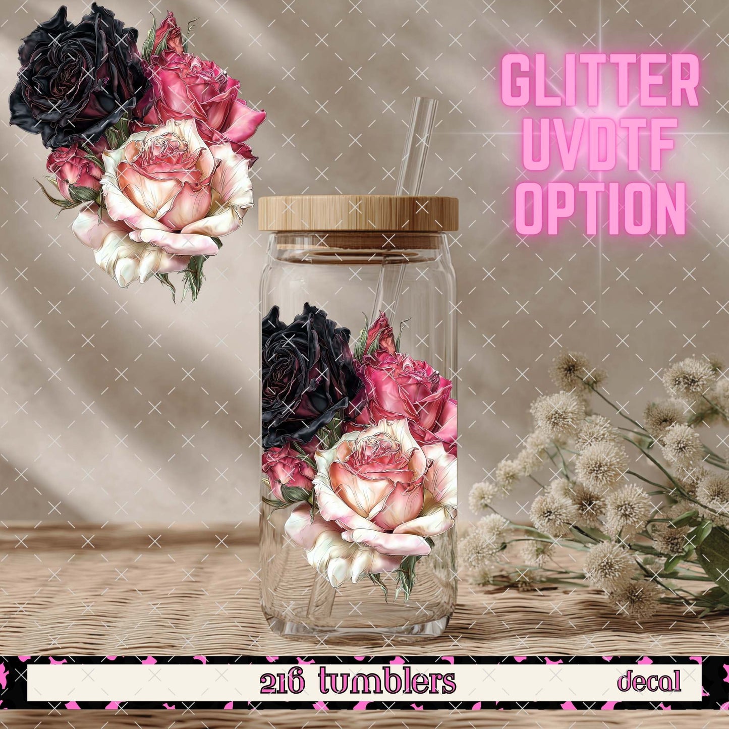 GLITTER UVDTF 400 ROSES