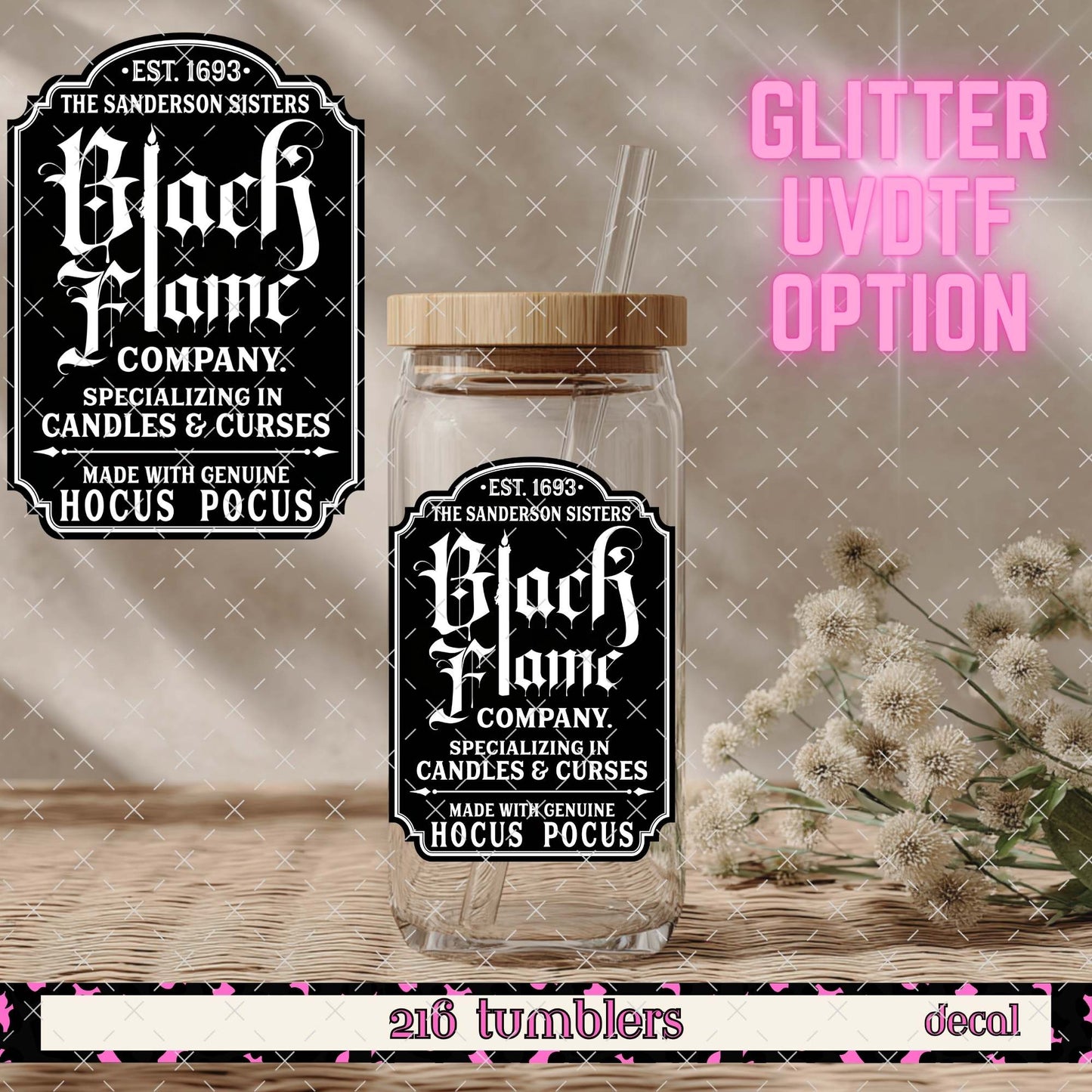 GLITTER UVDTF 105 BLACK FLAME - BLACK