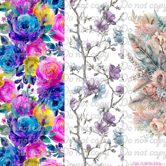 687 COLORFUL PEEK A BOO FLORAL BLOCKS