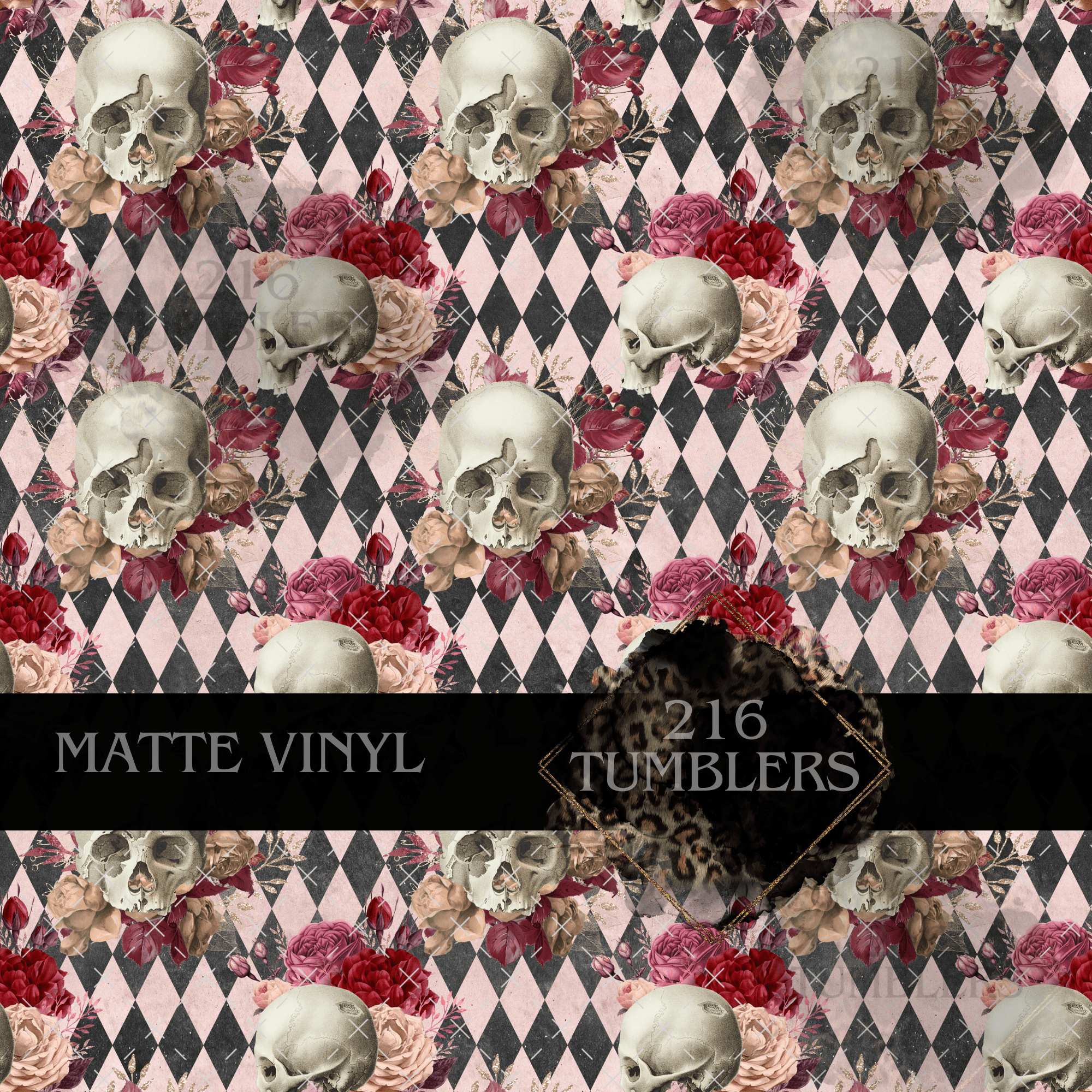 217 Pink Skulls - 216 Tumblers