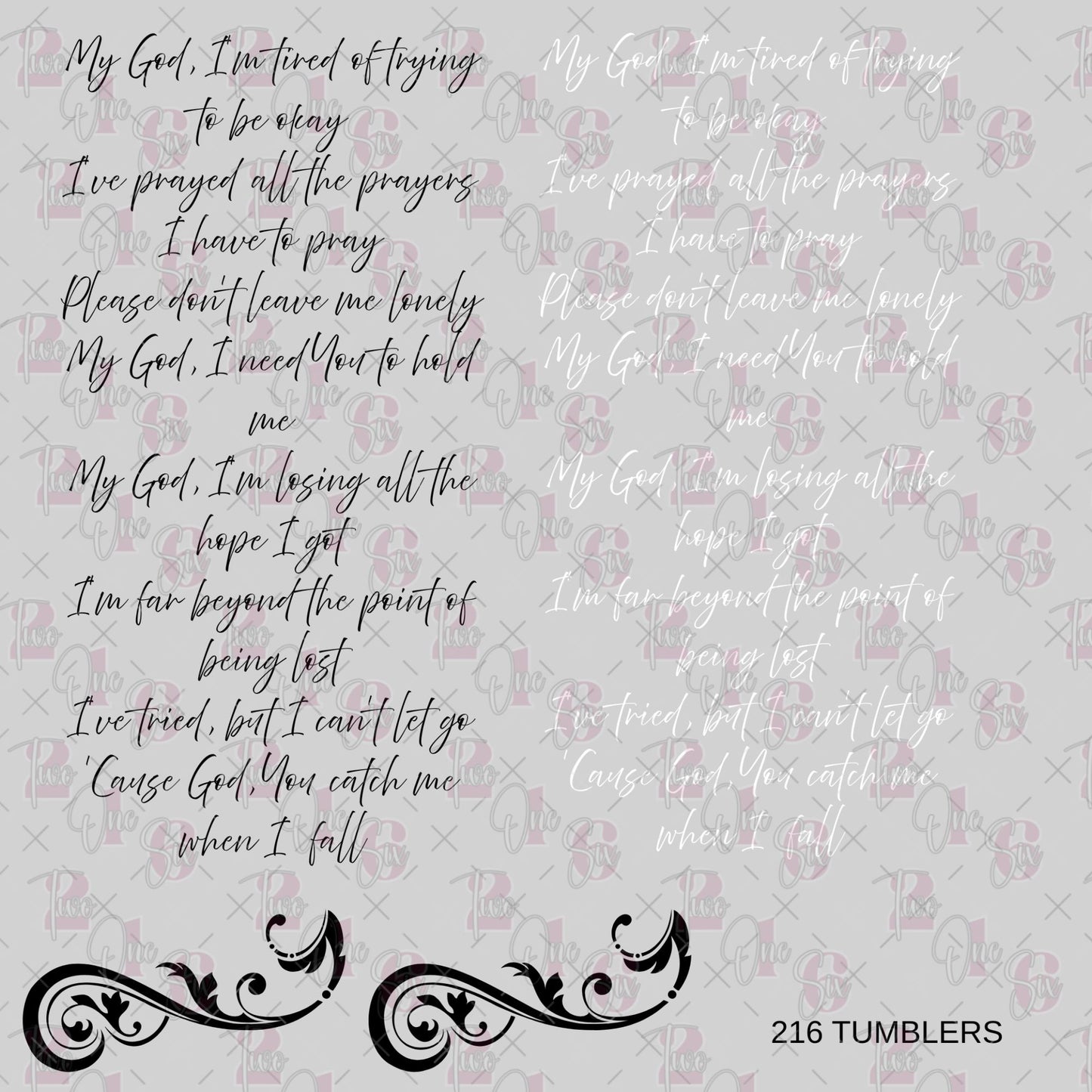 303 WHEN I FALL LYRICS (white/black)